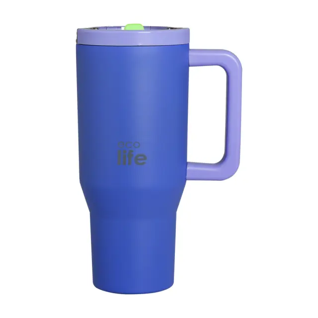 Ecolife Tumbler Blue Purple 900ml (2Handles Lid) 3