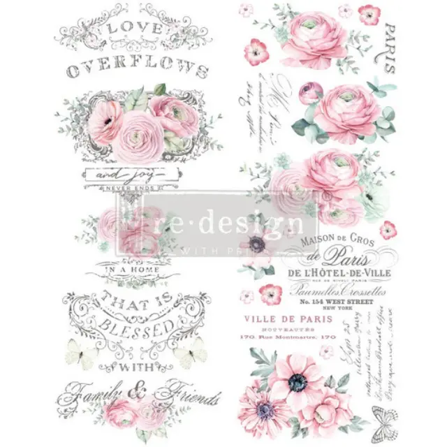 Χαρτί Decor Transfer Prima Re-Design, Overflowing Love, 76x56cm