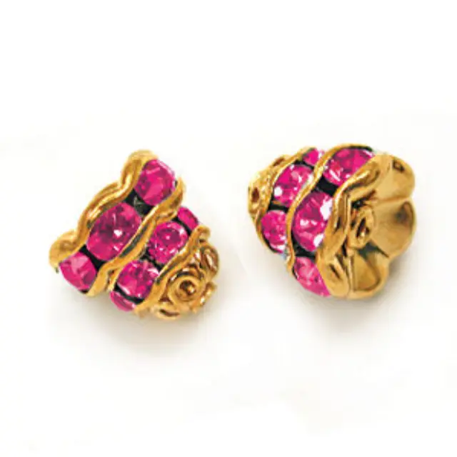 Rhinestone Fancy Cap Fuchsia 7mm - 1τεμ