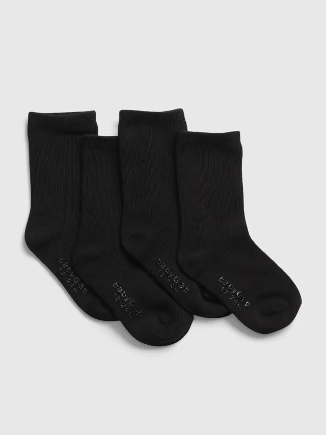 Μαύρο Νηπιακές Crew Κάλτσες(4-Pack) True black - 12-24M