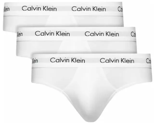 Calvin Klein - Ανδρικά Σλιπ Hip Brief 3Pack 0000U2661G-100 Λευκό - S