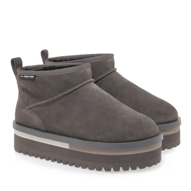 Γυναικεία Δερμάτινα Μποτάκια Tommy Hilfiger EN0EN02599 PL0 Γκρι Γκρι - 40 2