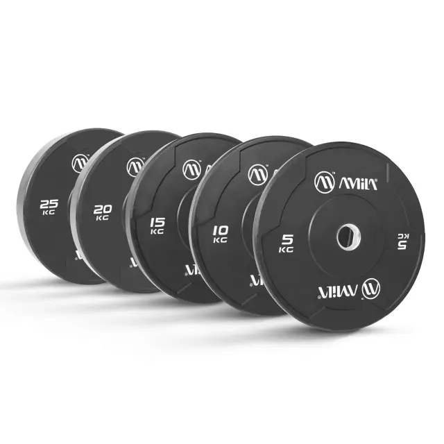 Δίσκος AMILA Black W Bumper Slim 50mm 15Kg (84843) 3