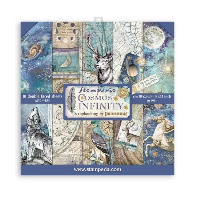Χαρτιά scrapbooking Stamperia 10τεμ, 30.5x30.5cm, Cosmos Infinity