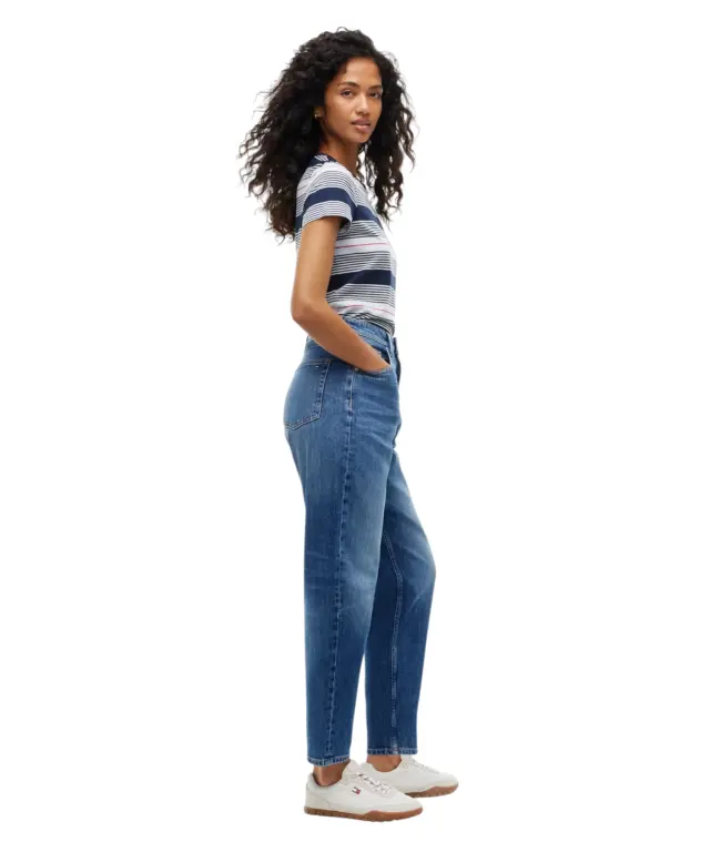 Tommy Hilfiger - Γυναικείο Ψηλόμεσο Παντελόνι Τζιν High Rise Tapered Mom Fit DW0DW23513-1BK Μπλε 3