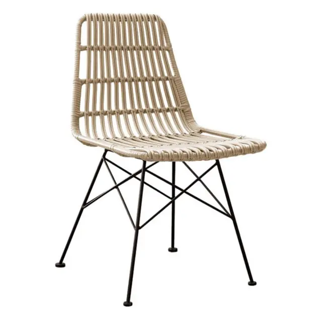 Καρέκλα Κήπου SALSA Φυσικό/Μαύρο Wicker/Μέταλλο 48x59x80cm