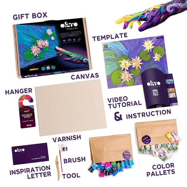 Okto DIY Δημιουργικό Σετ Ζωγραφικής 3D με Πηλό Claude Monet Water Lilies 12-99 ετών 10003 3