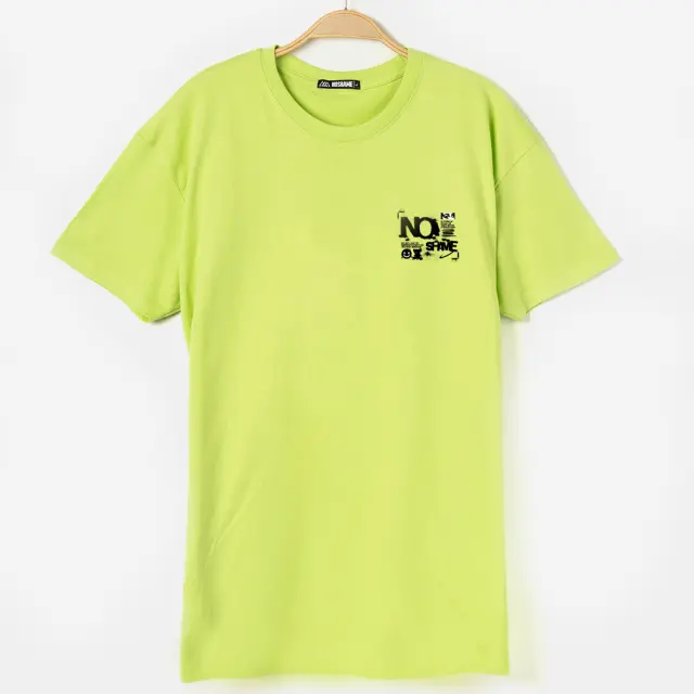 T-shirt Noshame® Lime με τύπωμα Smile - 132560 - XXL