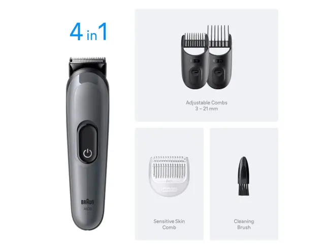 Σετ Ανδρικής Περιποίησης 4 σε 1 Braun Series 3 AIO3500 με 3 εξαρτήματα και 14 ρυθμίσεις κοπής AIO3500 2