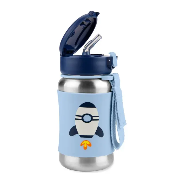 Skip Hop Spark Style Ανοξείδωτο Παγούρι με Καλαμάκι 350ml Rocket Blue 2