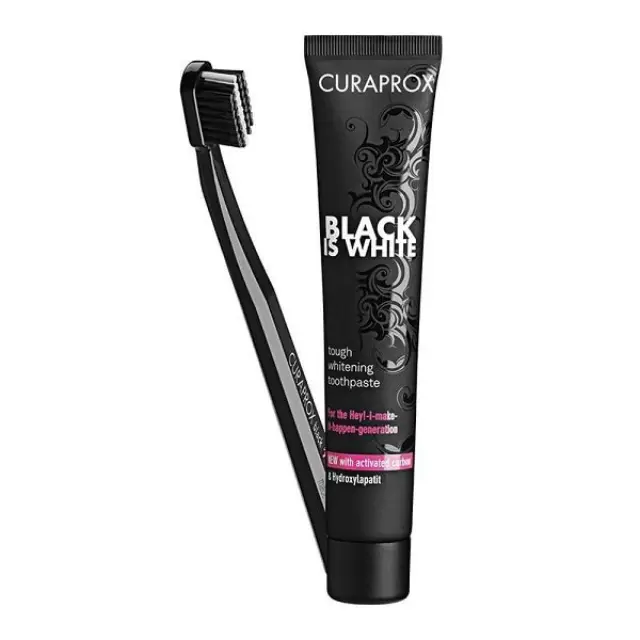 Curaprox Black is White Set CS 5460 Toothbrush & Whitening Toothpaste 90 ml 2
