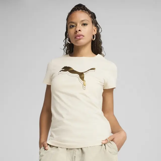 Puma Essentials Metallic T-Shirt (684995-87) - Μπέζ
