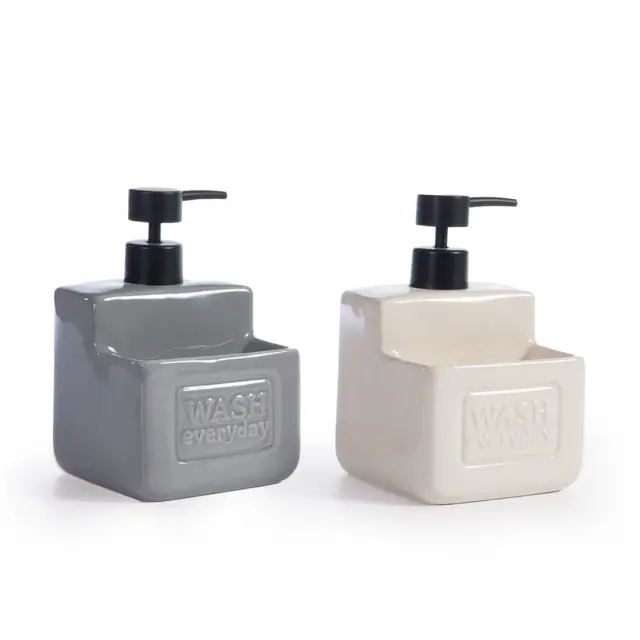 Nef-Nef Homeware Δοχείο Κρεμοσάπουνου Ceramic Clean Grey 2