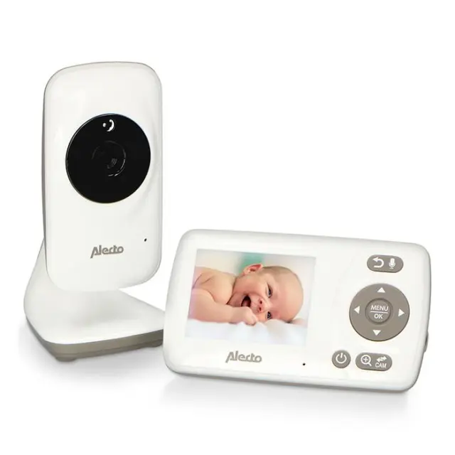 Full Eco Ασύρματη ενδοεπικοινωνία (baby monitor), τεχνολογίας FHSS 2.4GHz με δυνατότητα αμφίδρομης επικοινωνίας, κάμερα και έγχρωμη οθόνη 2.4\" σε λευκό χρώμα.