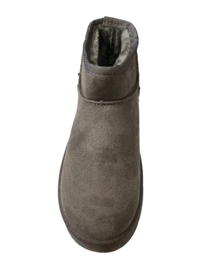 Envie Shoes Suede Γυναικεία Μποτάκια Αστραγάλου με Γούνα Γκρι S41-20479-23 3