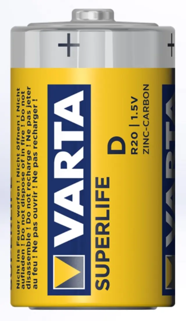 Varta Superlife R20 D Zinc Carbon battery (Blister) (VART16477) 2