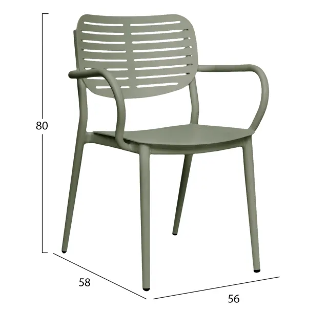 ΠΟΛΥΘΡΟΝΑ ΤΡΑΠΕΖΑΡΙΑΣ FB96644.07 ΑΛΟΥΜΙΝΙΟ ΣΕ OLIVE GREEN 56x58x80Υεκ 2