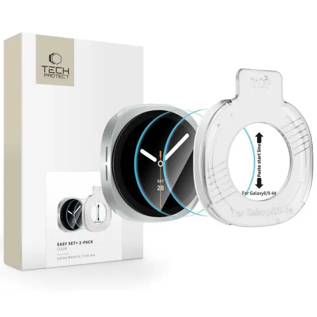 Tech-protect Easy Set+ 2-pack Samsung Galaxy Watch 8 / 9 (44 Mm) Clear