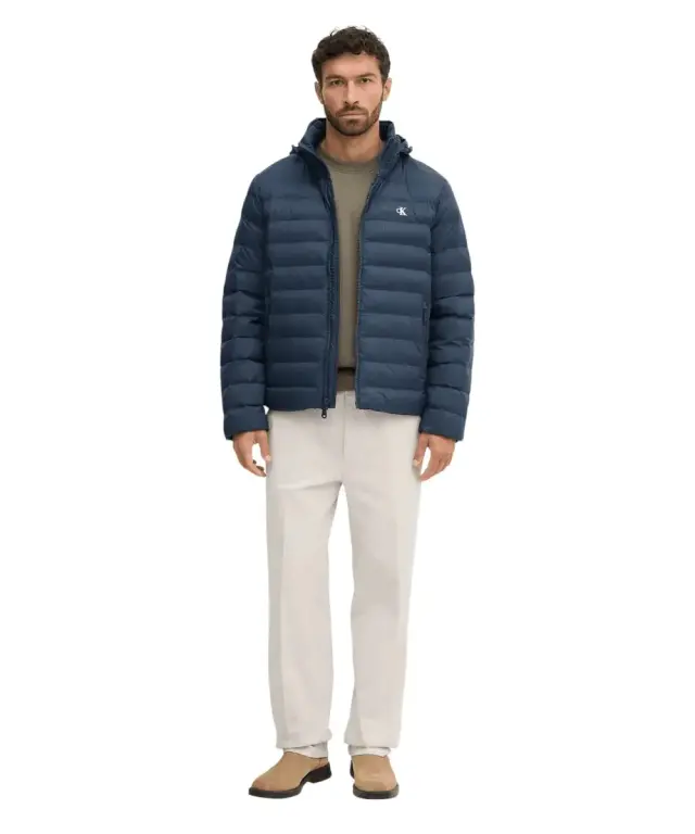 Calvin Klein - Ανδρικό Χειμωνιάτικο Μπουφάν Ls Nyln Md Wt Hdd F LV04RC511G-CEF Μπλε Ναυτικό - XL 2