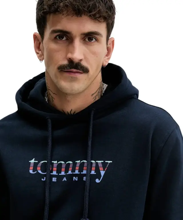 Tommy Hilfiger - Ανδρικό Φούτερ με Κουκούλα Terry DM0DM22642-C1G Μπλε Σκούρο 3