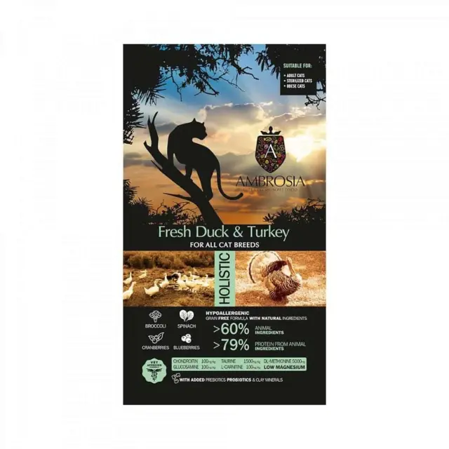 Ambrosia Grain Free Cat Adult Sterilized Fresh Duck & Turkey 5kg