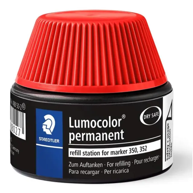 Staedtler Μελάνι Επαναγεμίσματος για Μαρκαδόρους Lumocolor 350, 352 - Κόκκινο - 30ml