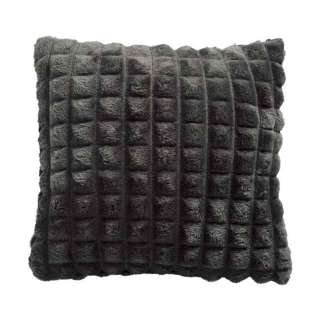 Διακοσμητική Μαξιλαροθήκη 40x40 Fleece Das Home 1390 Dark Grey 100% Πολυέστερ