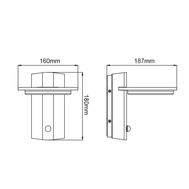 LED SMD WALL LUMINAIRE 13W 780LM 145° 230V AC 3.000K DARK GREY CRI80 IP65 30.000HRS / LG8205G 3