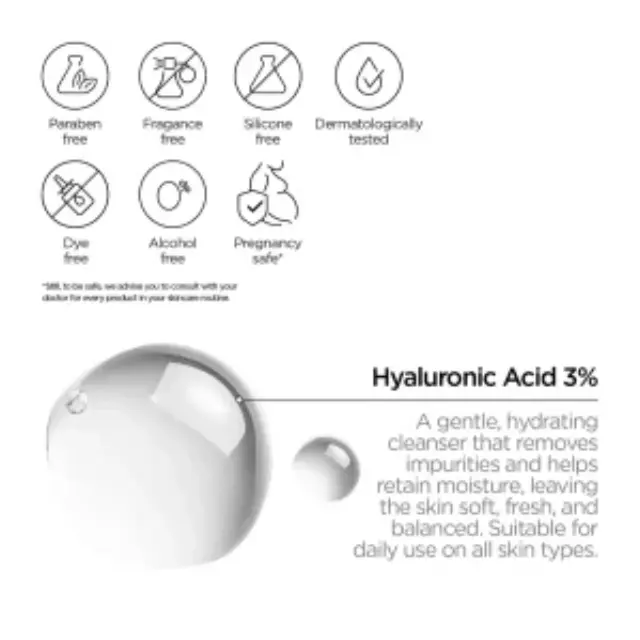 REVOX B77 JUST Hyaluronic Acid 3% Hydrating Face Wash 250ml 3