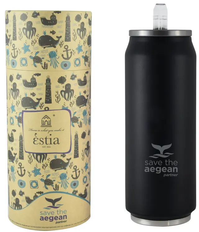 ΘΕΡΜΟΣ TRAVEL CUP SAVE THE AEGEAN 500ml MIDNIGHT BLACK