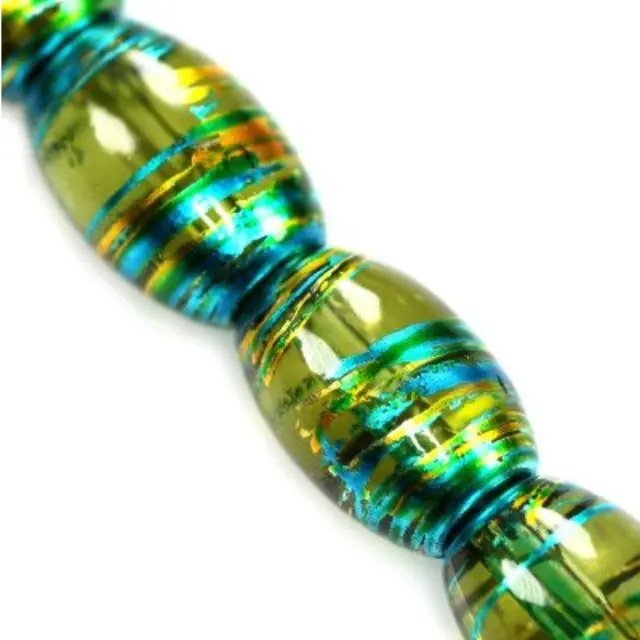 Χάντρα Cosmic Oval 10x14mm Emerald w Gold ~60τεμ