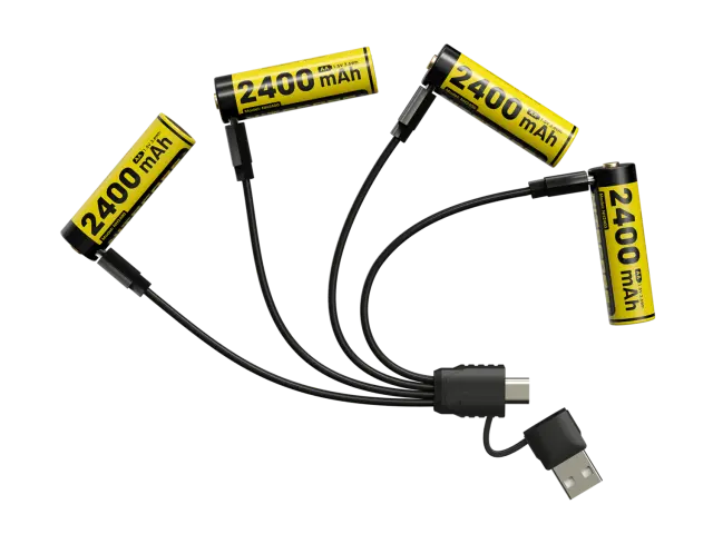 ΜΠΑΤΑΡΙΑ NITECORE Rechargable ΑΑ2400 1.5v Χ4 + Καλώδιο φόρτισης, NH2400 2
