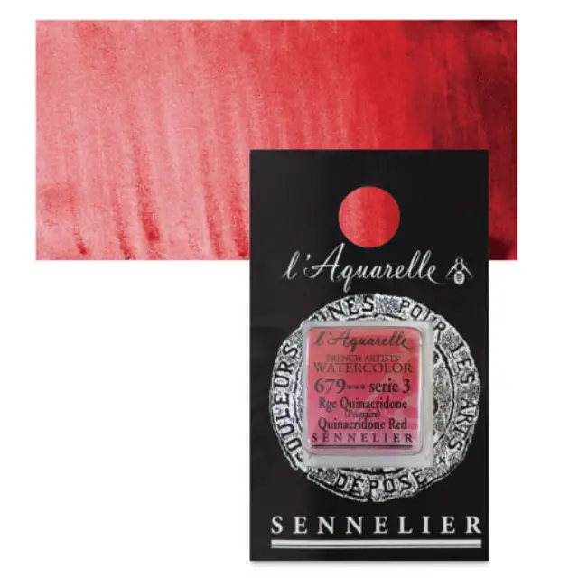 Χρώμα Ακουαρέλας Sennelier l Aquarelle Half Pan - 679 Quinacridone Red