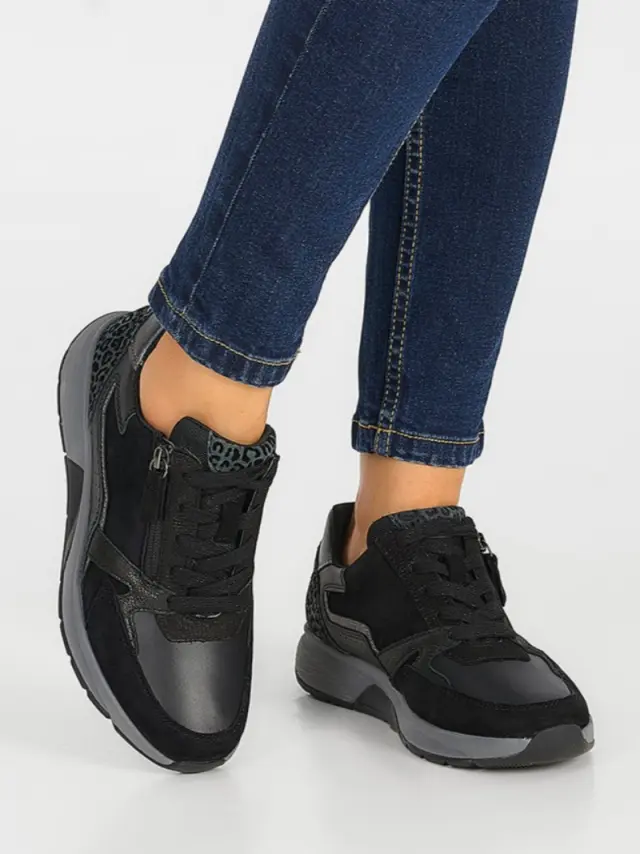 Gabor Sneakers Γυναικείο δέρμα/δέρμα Nubuck Μαύρο GAB/76878 001-BLACK - 36 2