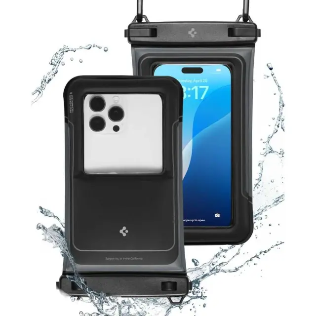 Θήκη Αδιάβροχη Spigen A611P IPX8 Floating Universal Διαστάσεις 13.3cm x 22.5cm 2 τεμαχίων Ματ Μαύρη 2