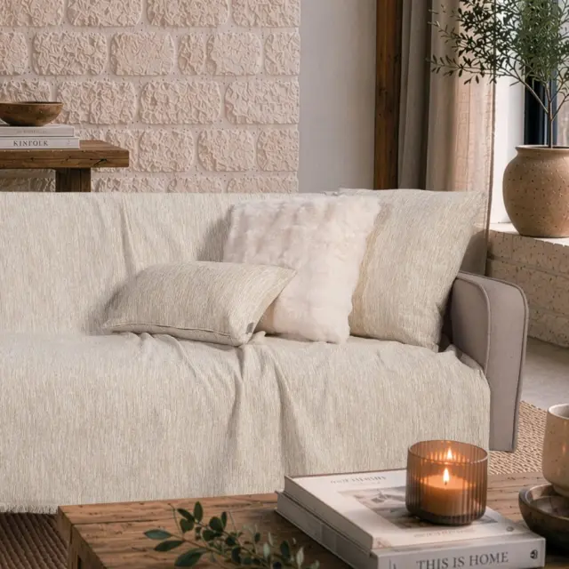 Ριχτάρι Kent 01 Ivory Cream TEORAN Μονοθέσιο 180x150cm