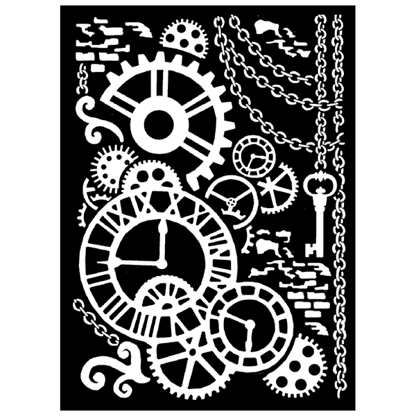 Stencil Stamperia Mixed Media - 20x25cm - Steampunk Μηχανισμός