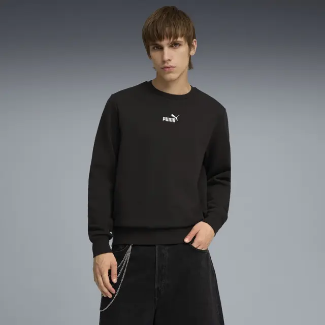 Puma Men's Essentials Small No1 Logo Centered Crew Fleece Sweatshirt Μαύρο 692913-01 (Puma) - Medium