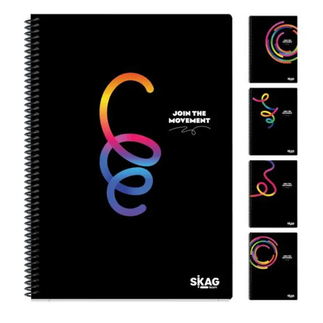 Skag Τετράδιο Σπιράλ 2Θ Α4 Black & Color / 313056 (Skag)