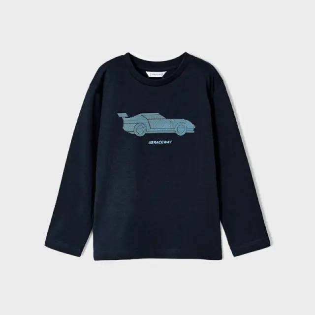 Mini 2 έως 10 ετών Μπλούζα σταμπωτή Better Cotton βαθύ μπλε - 9Ε