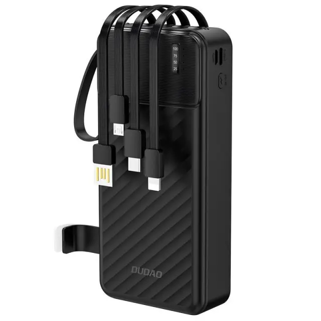 Φορτιστής Ανάγκης Dudao K11Pro 10W 20000mAh με 4 Ενσωματωμένα Καλώδια Μαύρο N71361