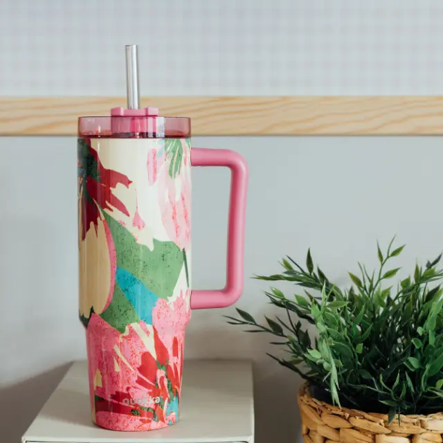 Quokka Ποτήρι Θερμός Ανοξείδωτο 950ml Pink Flambe με Καλαμάκι -40030 2