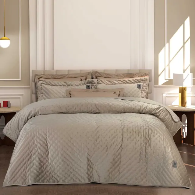 Κουβερλί 240Χ250 King Size Classic Greenwich Polo Club 3432 Μπεζ 100% Microfiber