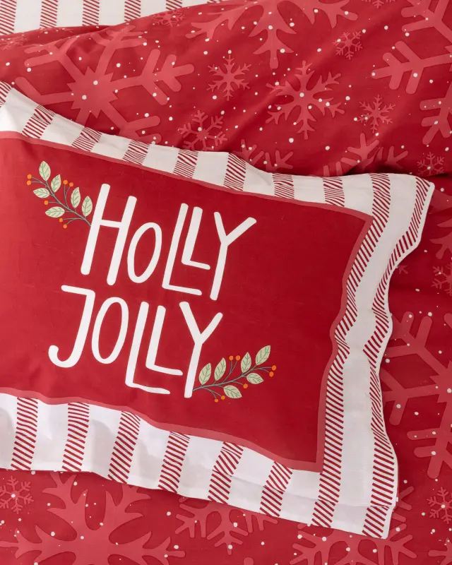 Σετ Σεντόνια Holly Jolly Υπέρδιπλα (2 x 240x260 + 2 Μαξιλαροθήκες Oxford 4 πλευρών 52x72+5) Ένα χρώμα 2