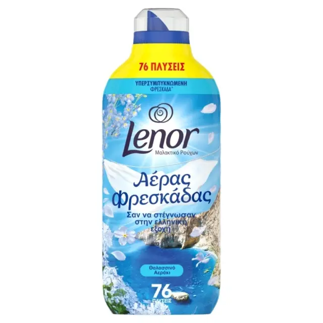 Lenor Mαλακτικό Fresh Air Θαλασσινό Αεράκι 76 Mεζούρες 1064ml