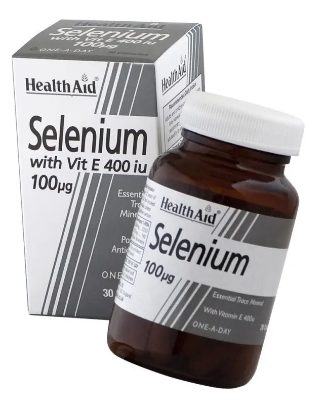 HEALTH AID Selenium 100mg & Vitamin E 400i.u, 30 caps