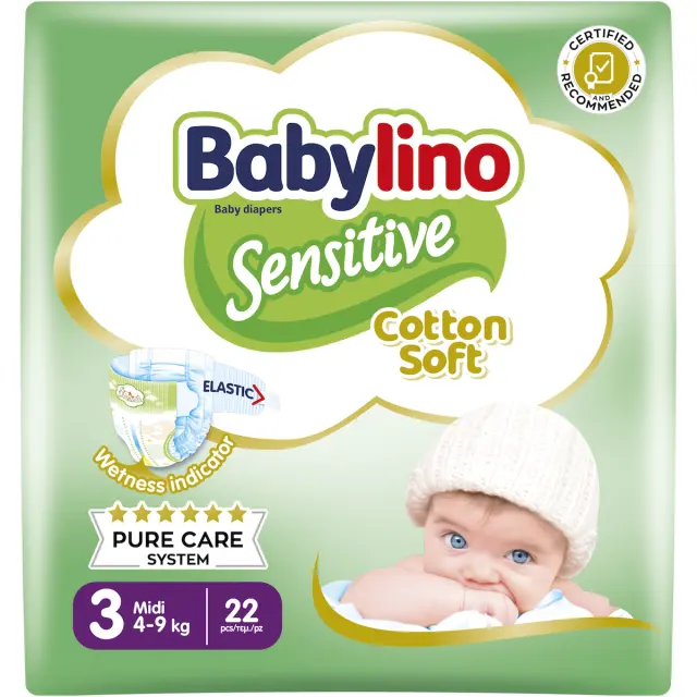 Babylino Sensitive with Chamomile Πάνες με Αυτοκόλλητο No. 3 για 4-9kg 22τμχ