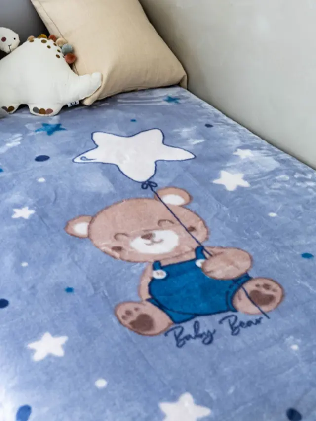 Κουβέρτα Βελουτέ Κούνιας 1571 Blue 110x140 Sunshine