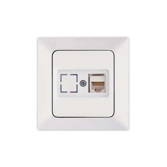 Πρίζα Data Cat 6 Rj 45 Μονή Λευκή 8.2x8.2x3.6cm