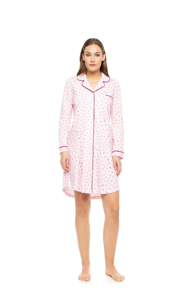 W1777 - Type - NIGHTGOWN BUTTONED BUBBLEGUM HEART - S